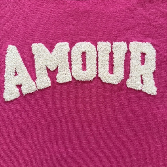 Belle by Kim Gravel Amour Pink Sweater Size 8 Valentine Love Knit - Picture 3 of 10